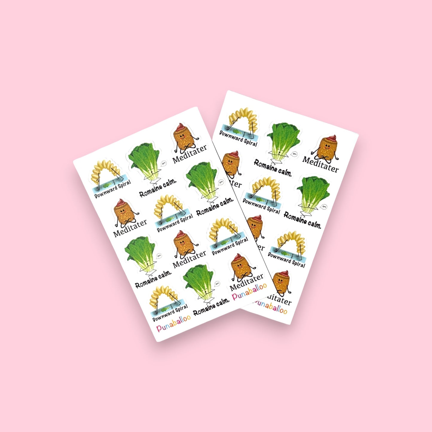 4"x6" Yoga Puns Sticker Pack - Punaballoo