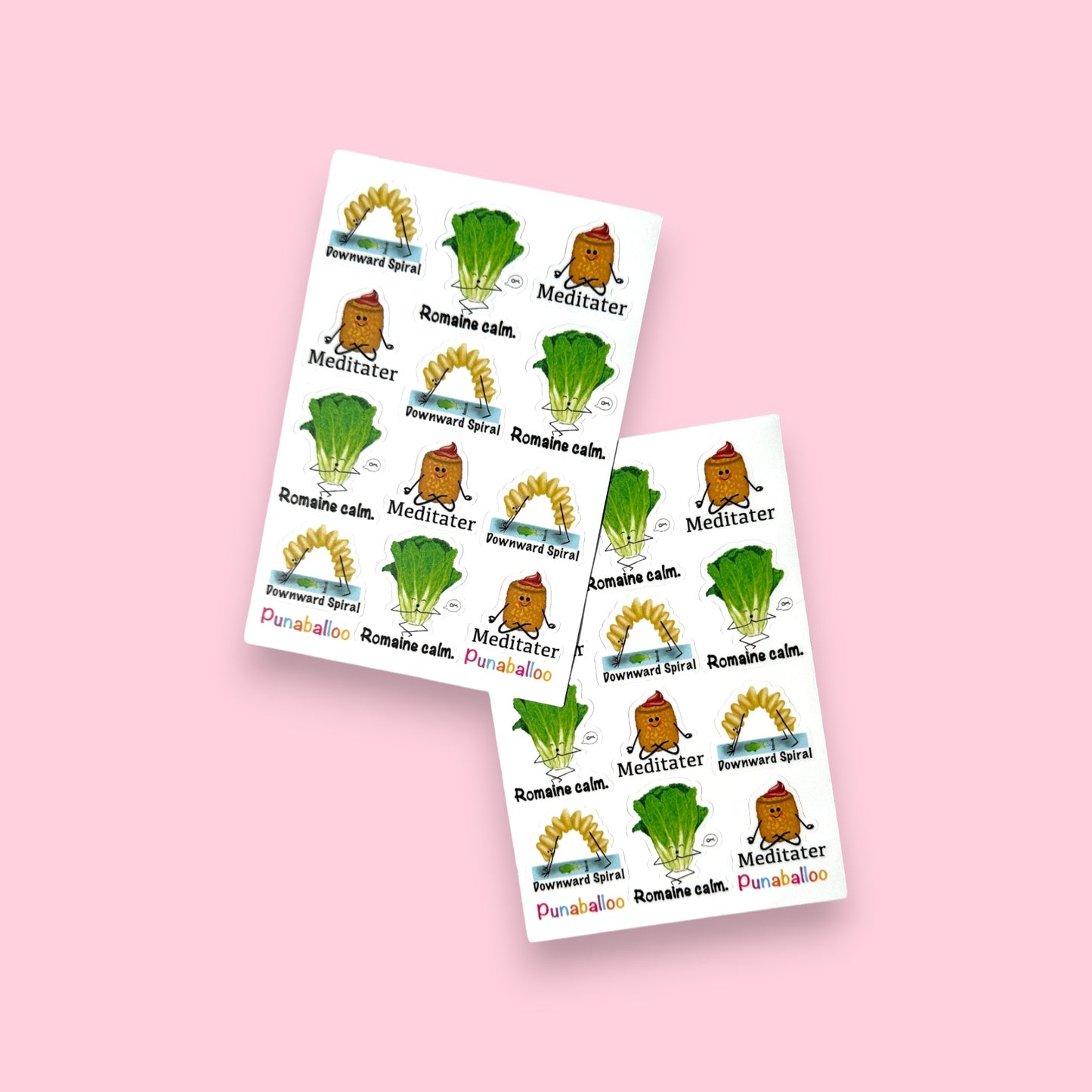 4"x6" Yoga Puns Sticker Pack - Punaballoo