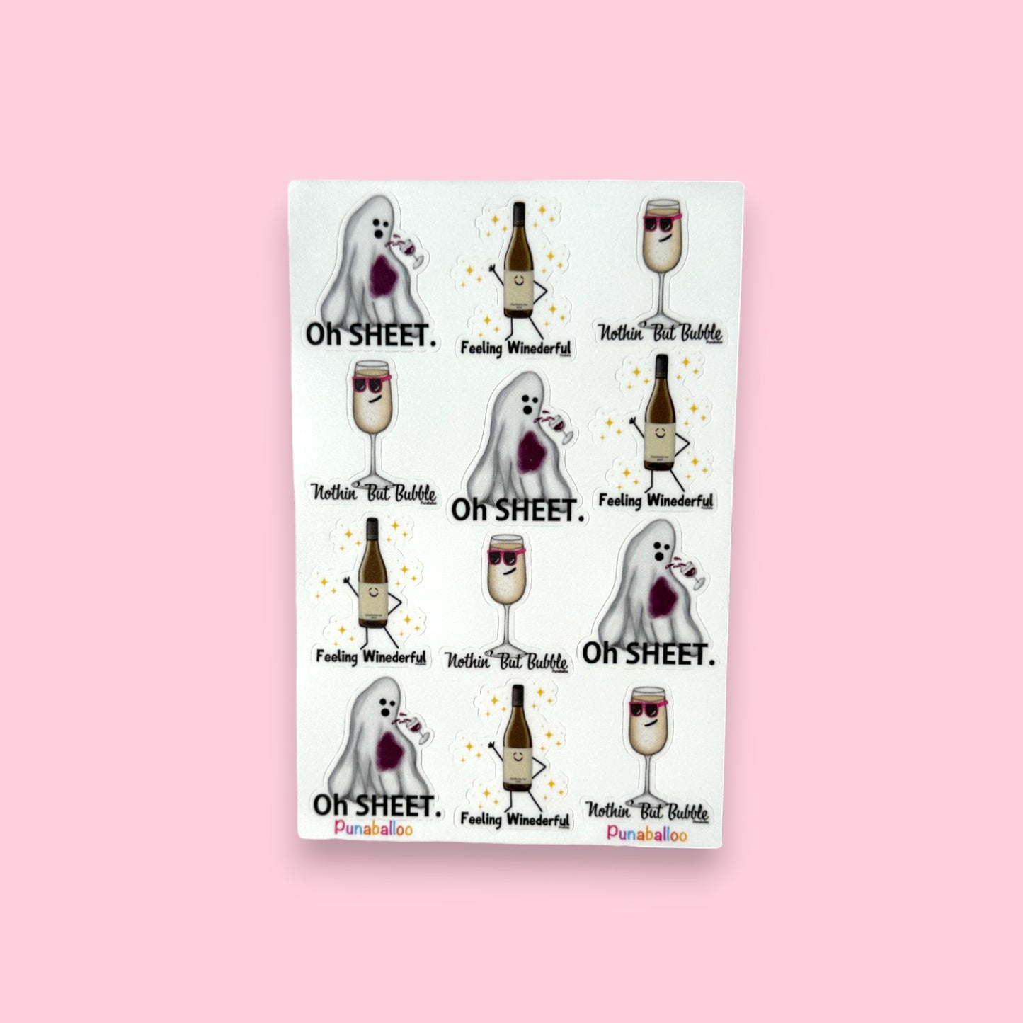 4"x6" Wine Pun Sticker Pack - Punaballoo