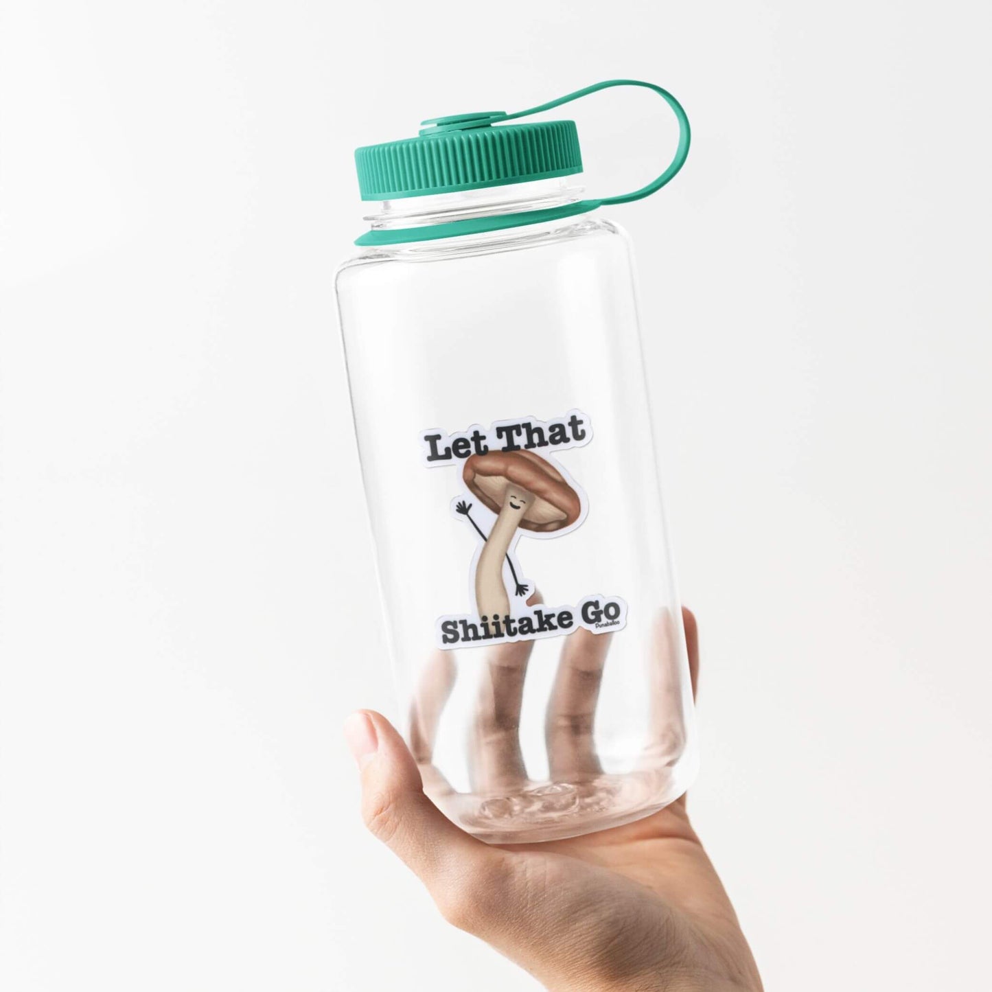 Let That Shiitake Go Sticker β Funny Mushroom Pun Vinyl Decal (3) β Waterproof Food Humor Gift