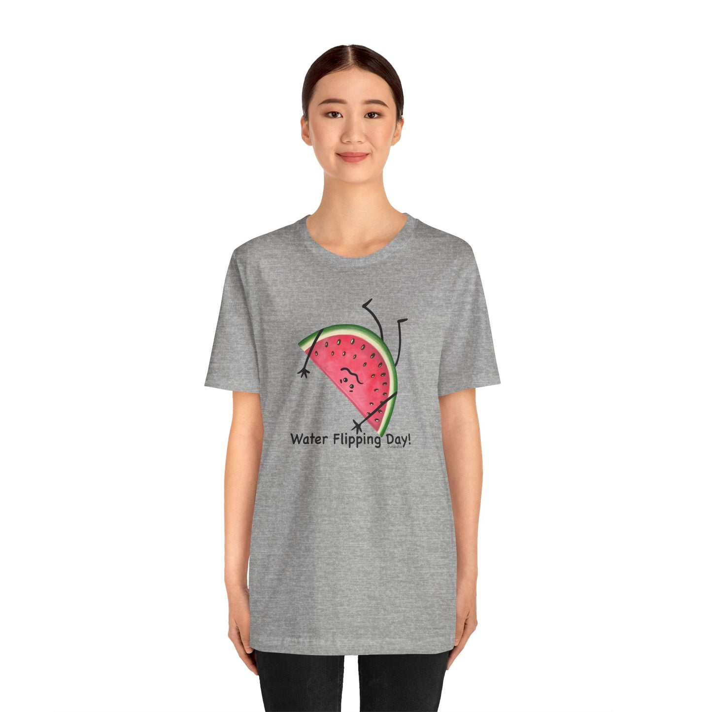 Water Flipping Day Adult Unisex Watermelon Pun Short Sleeve T-Shirt - Punaballoo