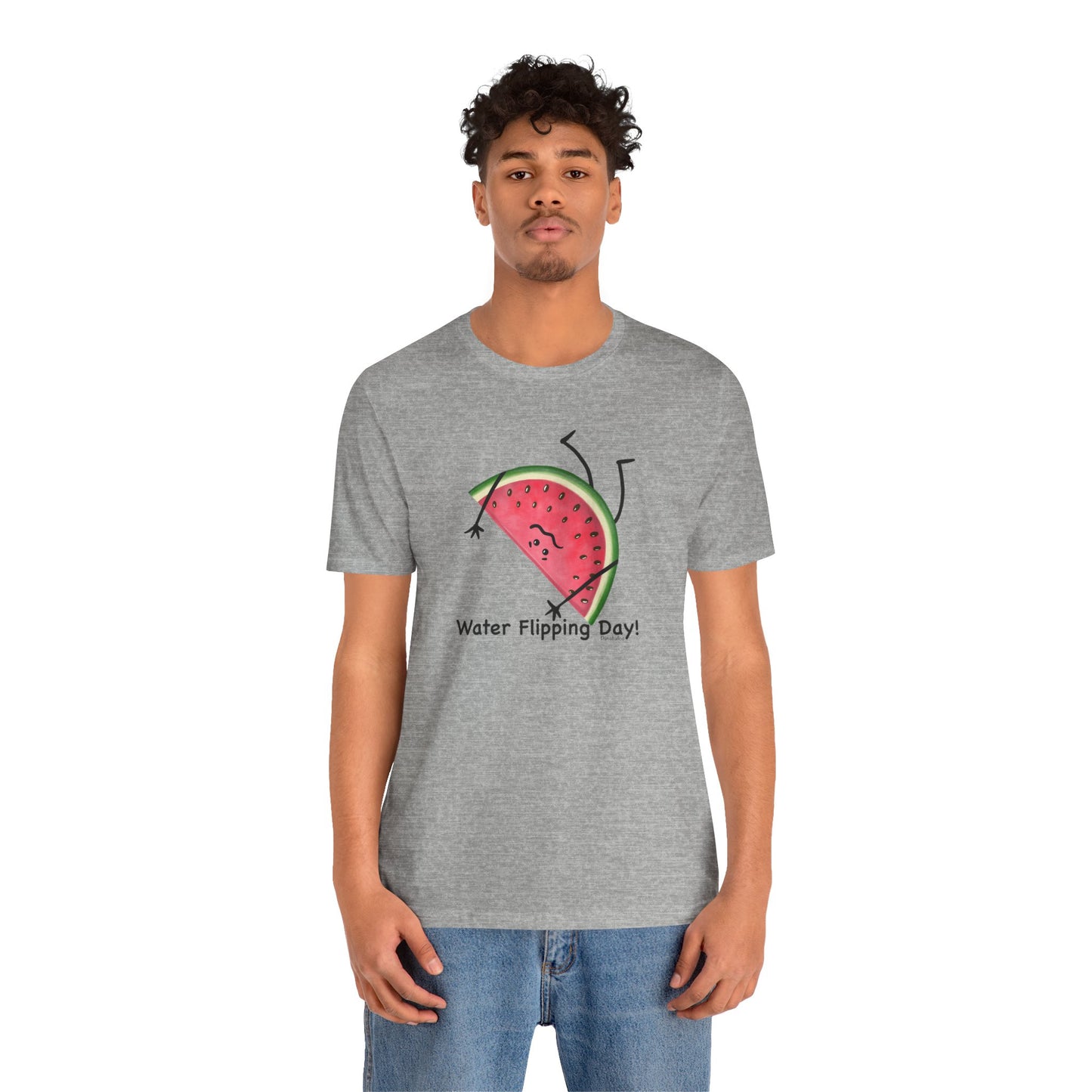 Water Flipping Day Adult Unisex Watermelon Pun Short Sleeve T-Shirt - Punaballoo