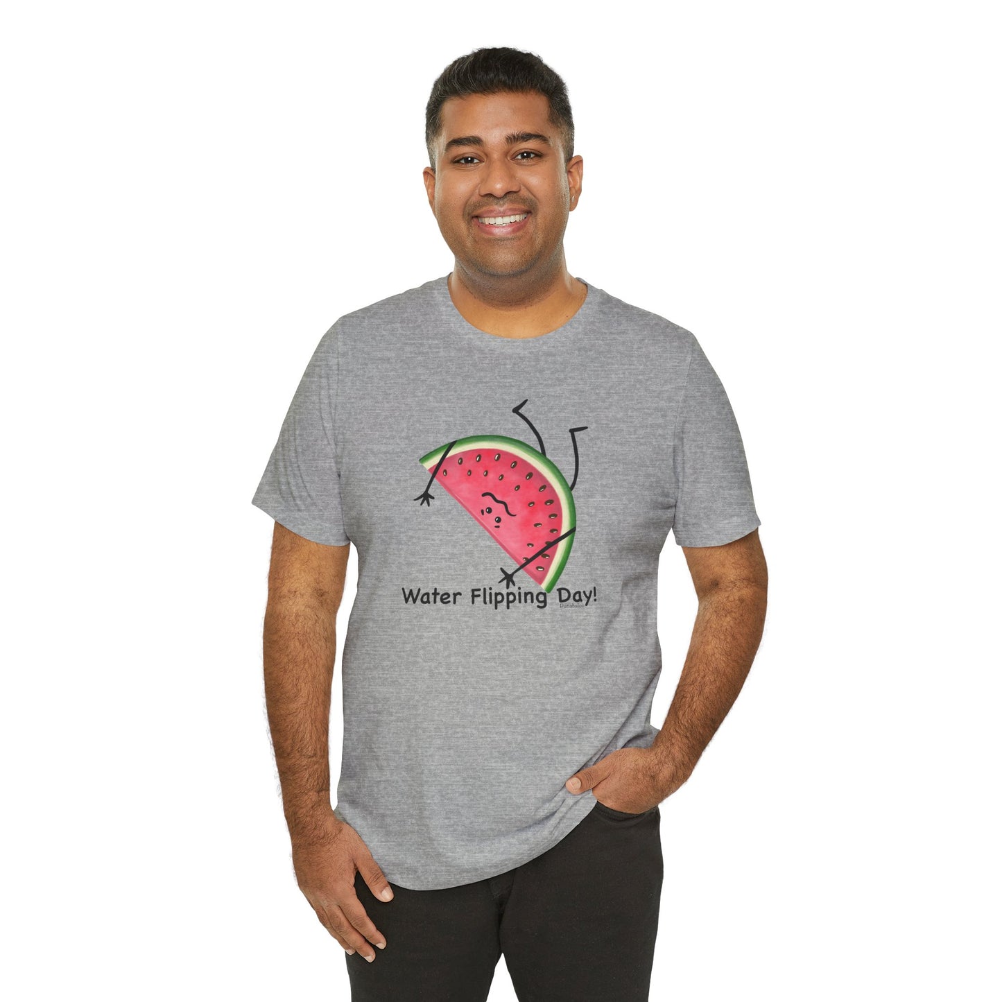 Water Flipping Day Adult Unisex Watermelon Pun Short Sleeve T-Shirt - Punaballoo