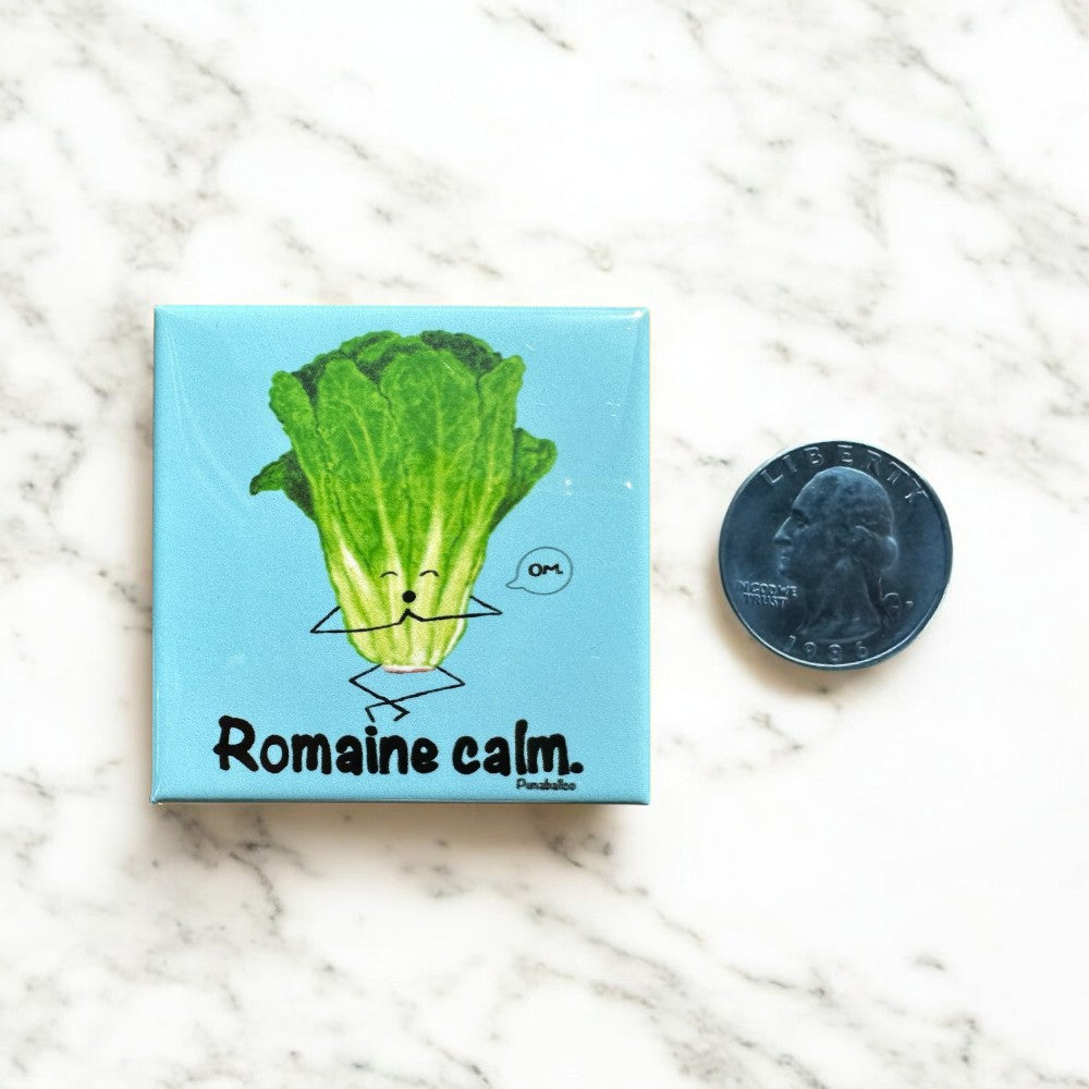 Romaine Calm Funny Food Pun Refrigerator Magnet