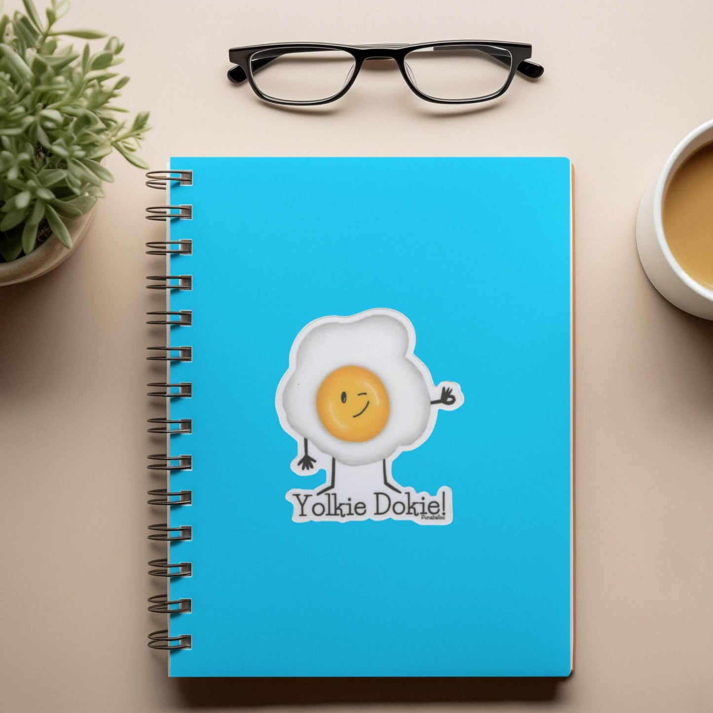 Yolkie Dokie – 3" Waterproof Egg Pun Sticker