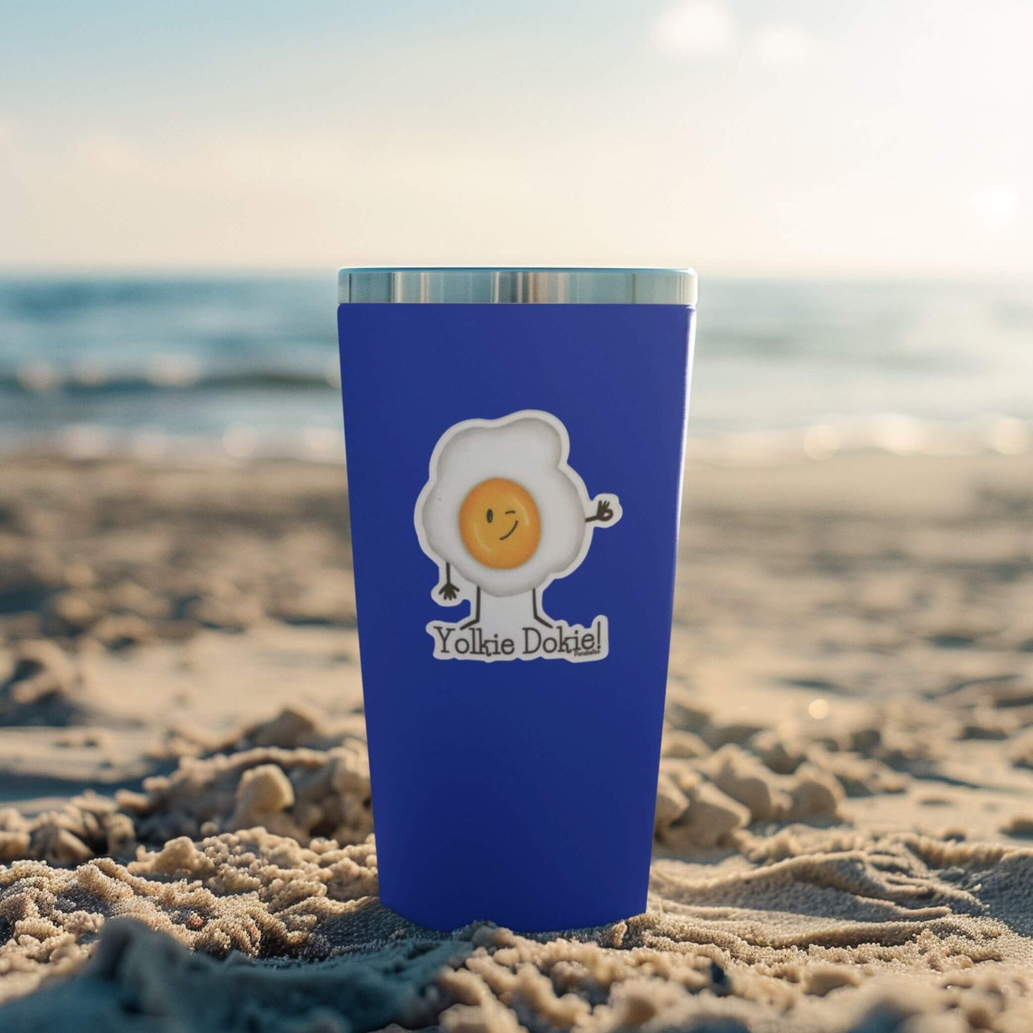Yolkie Dokie – 3" Waterproof Egg Pun Sticker