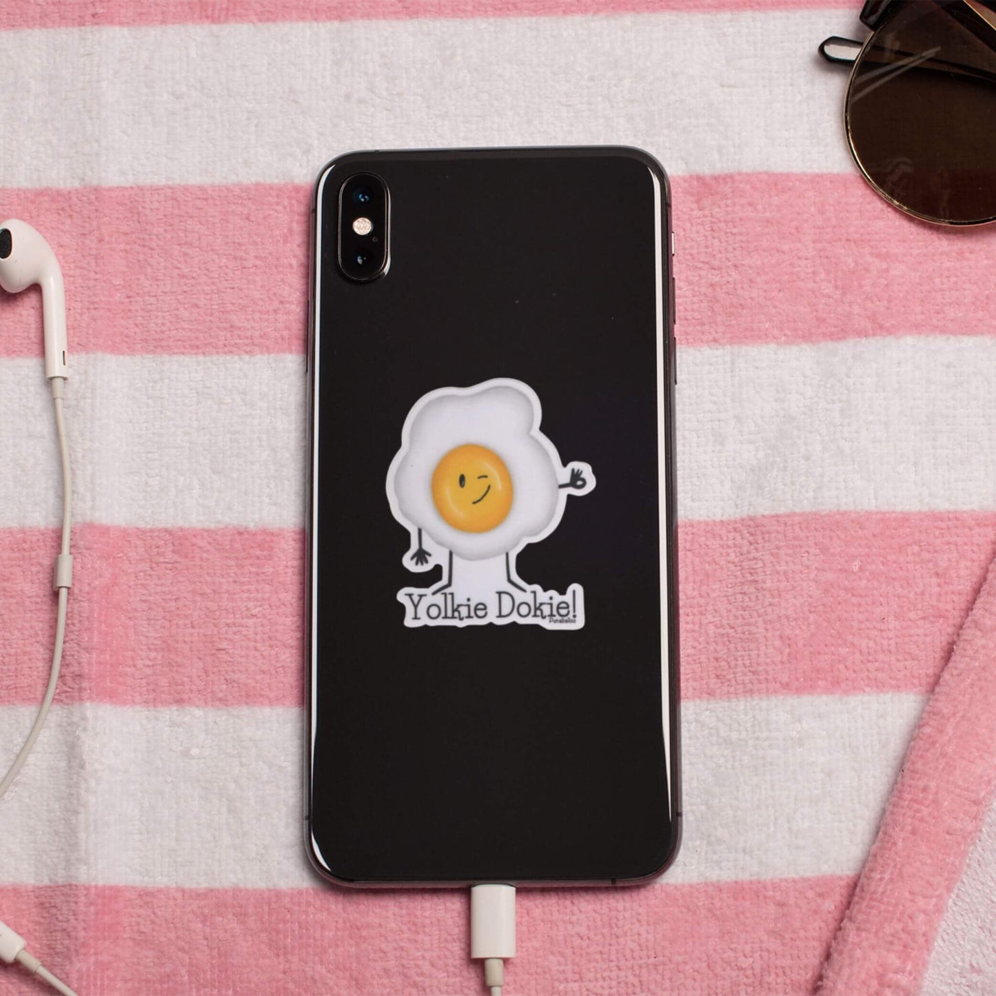 Yolkie Dokie – 3" Waterproof Egg Pun Sticker
