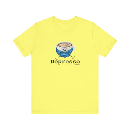 Depresso Adult Unisex Coffee Pun T-Shirt - Punaballoo