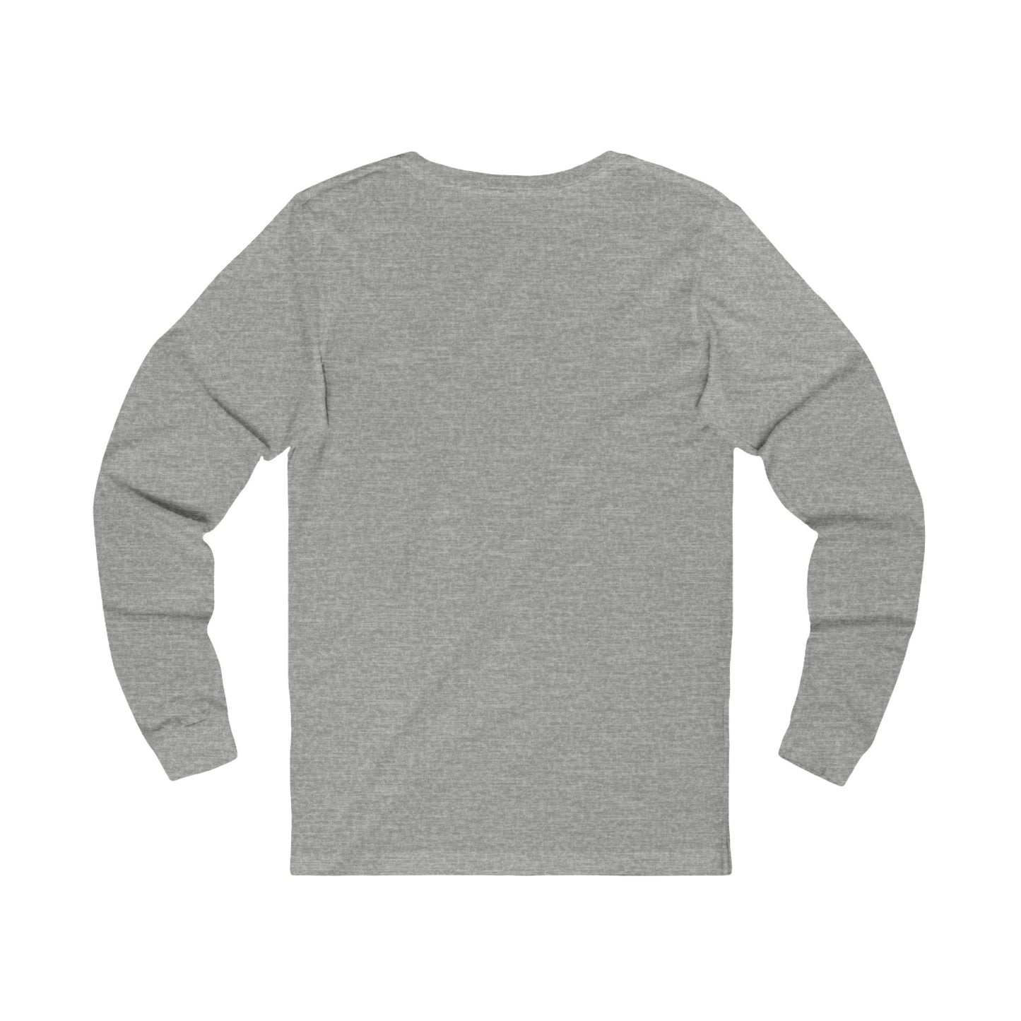 Back view of athletic heather Bella Canvas 3501 long sleeve shirt
