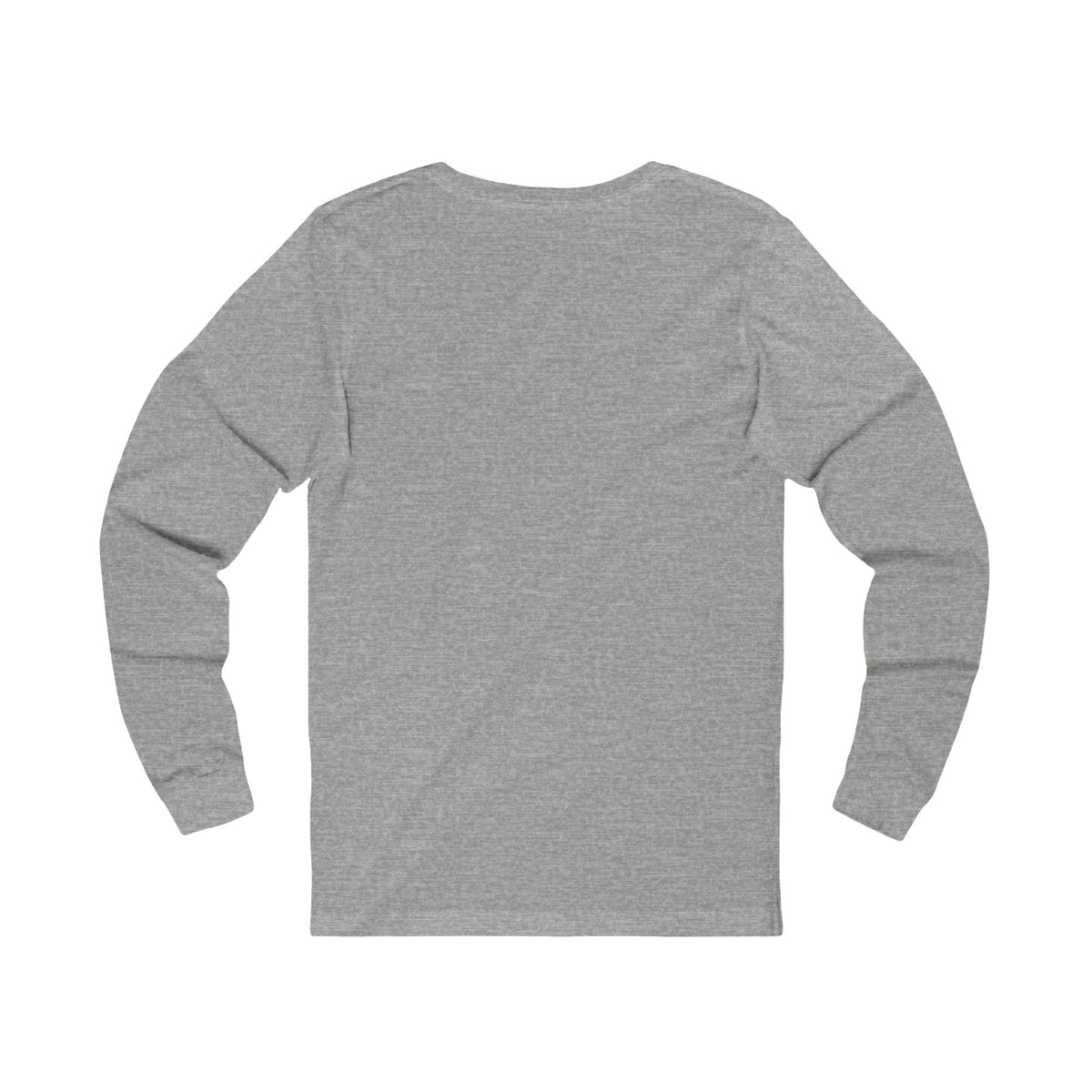 Back view of athletic heather Bella Canvas 3501 long sleeve shirt