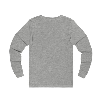 Back view of athletic heather Bella Canvas 3501 long sleeve shirt