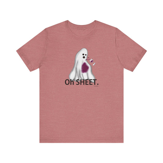 Oh Sheet Adult Unisex Wine Pun T-Shirt - Punaballoo