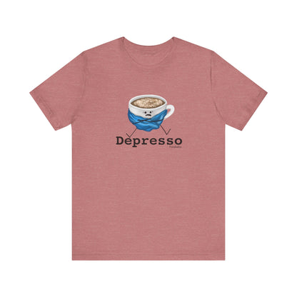 Depresso Adult Unisex Coffee Pun T-Shirt - Punaballoo