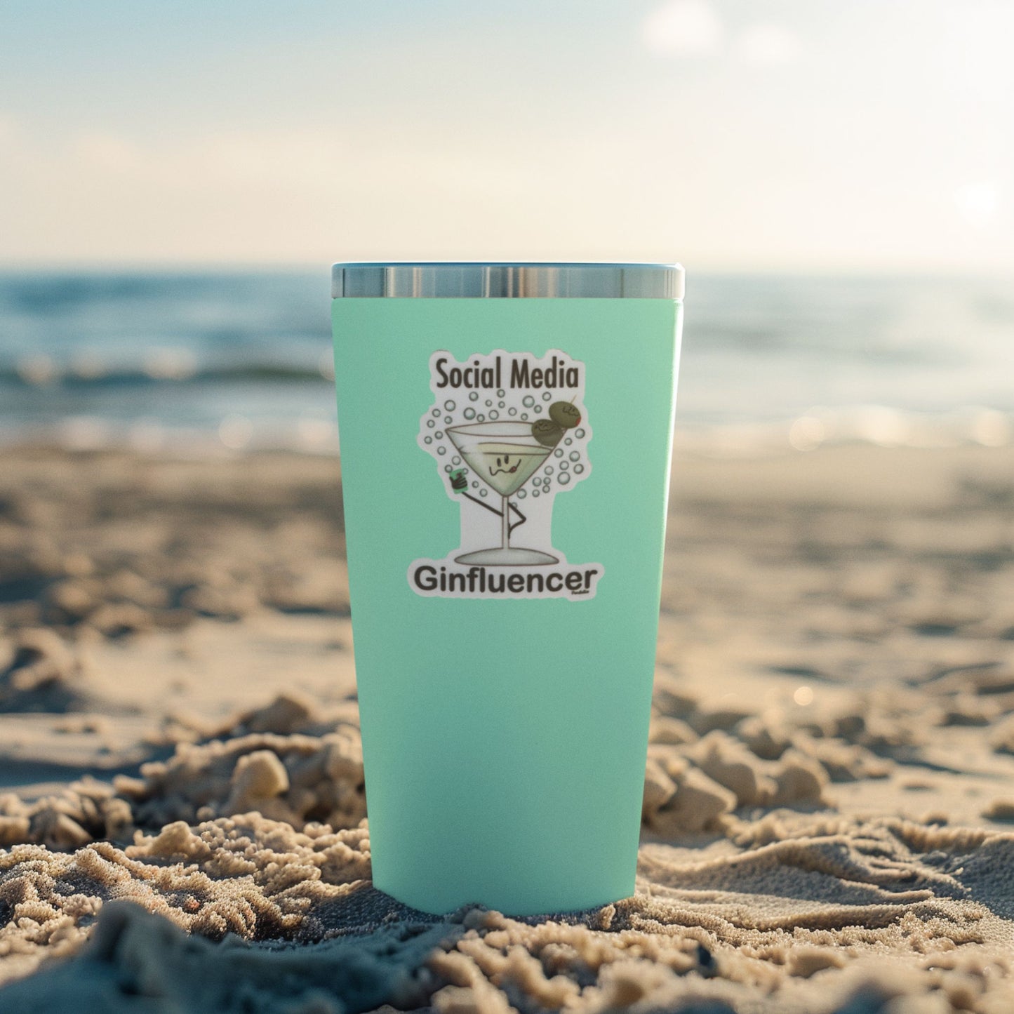 Social Media Ginfluencer Sticker – 3″ Vinyl, Waterproof & Punny Influencer Design