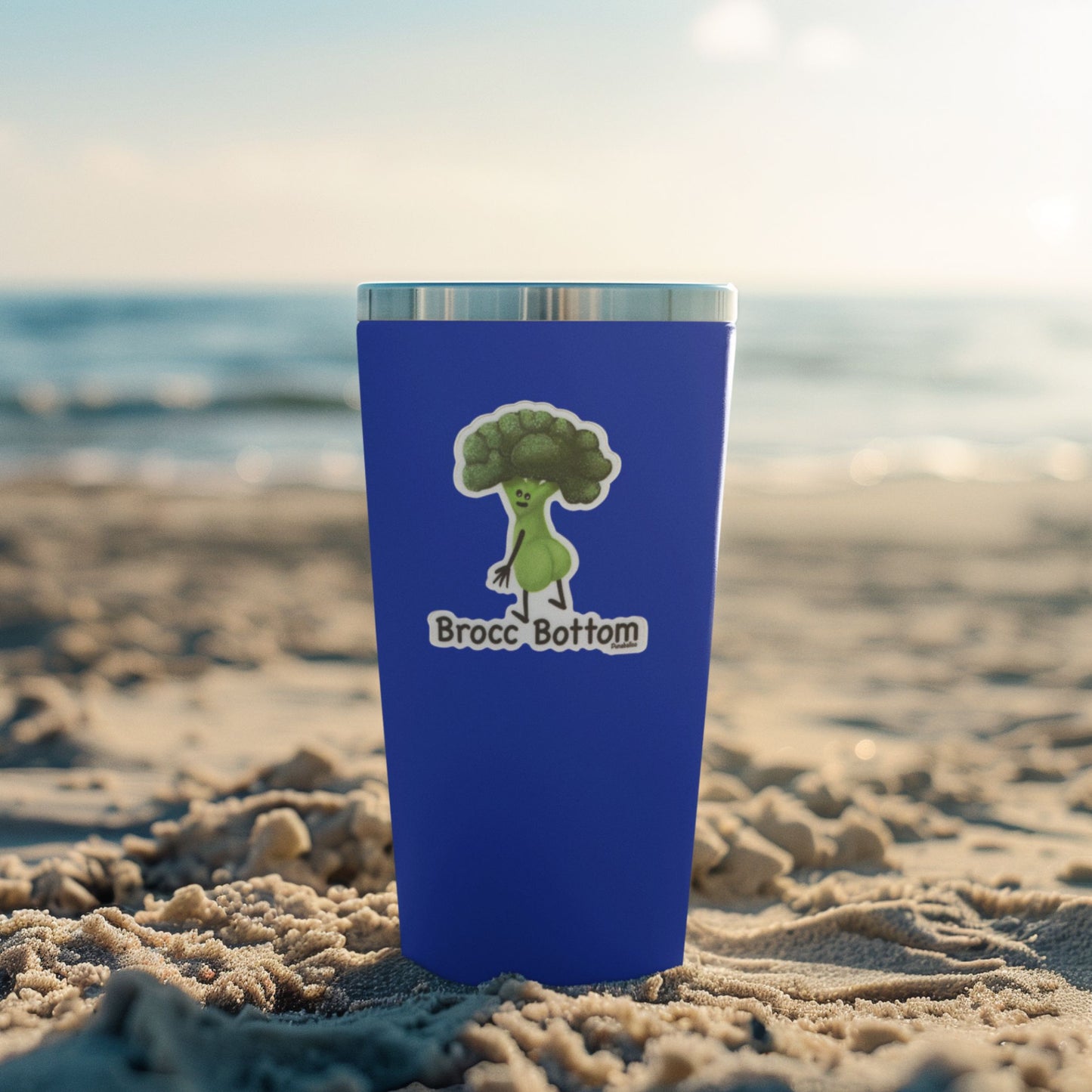 Brocc Bottom Broccoli Sticker – 3″ Vinyl, Weatherproof & Matte, Rock-Bottom Pun