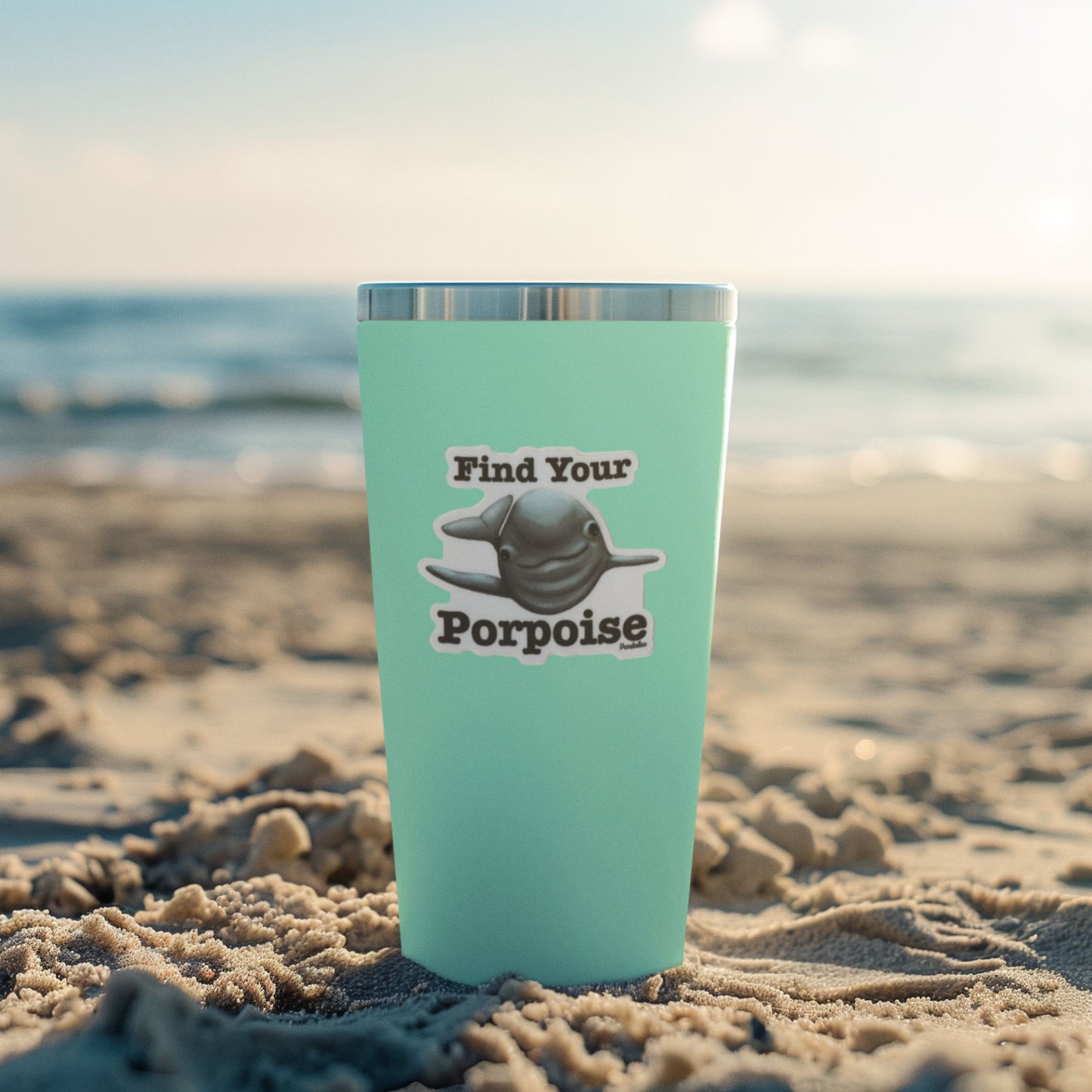 Find Your Porpoise Sticker – 3″ Vinyl Waterproof Ocean Pun Decal for Laptops & Bottles