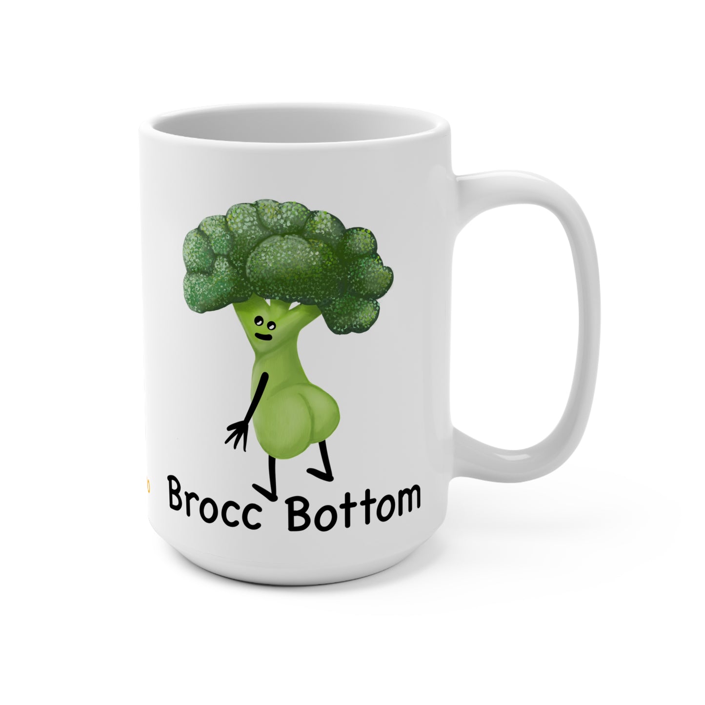 Brocc Bottom 15oz Broccoli Pun Mug - Punaballoo