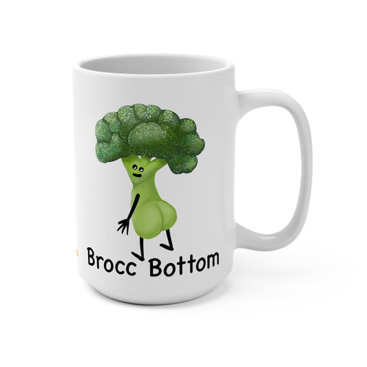 Brocc Bottom 15oz Broccoli Pun Mug - Punaballoo