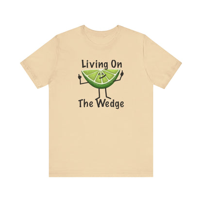 Living On The Wedge Adult Unisex Lime Pun T-Shirt - Punaballoo