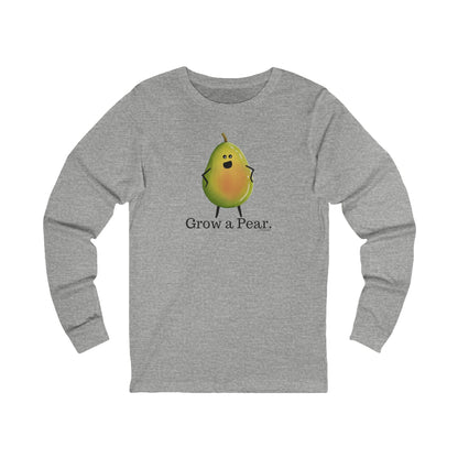Athletic heather Grow a Pear long sleeve T-shirt front view