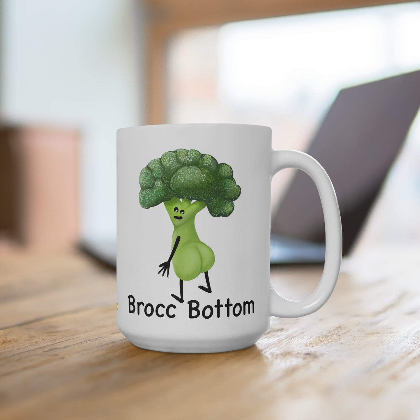 Brocc Bottom 15oz Broccoli Pun Mug - Punaballoo