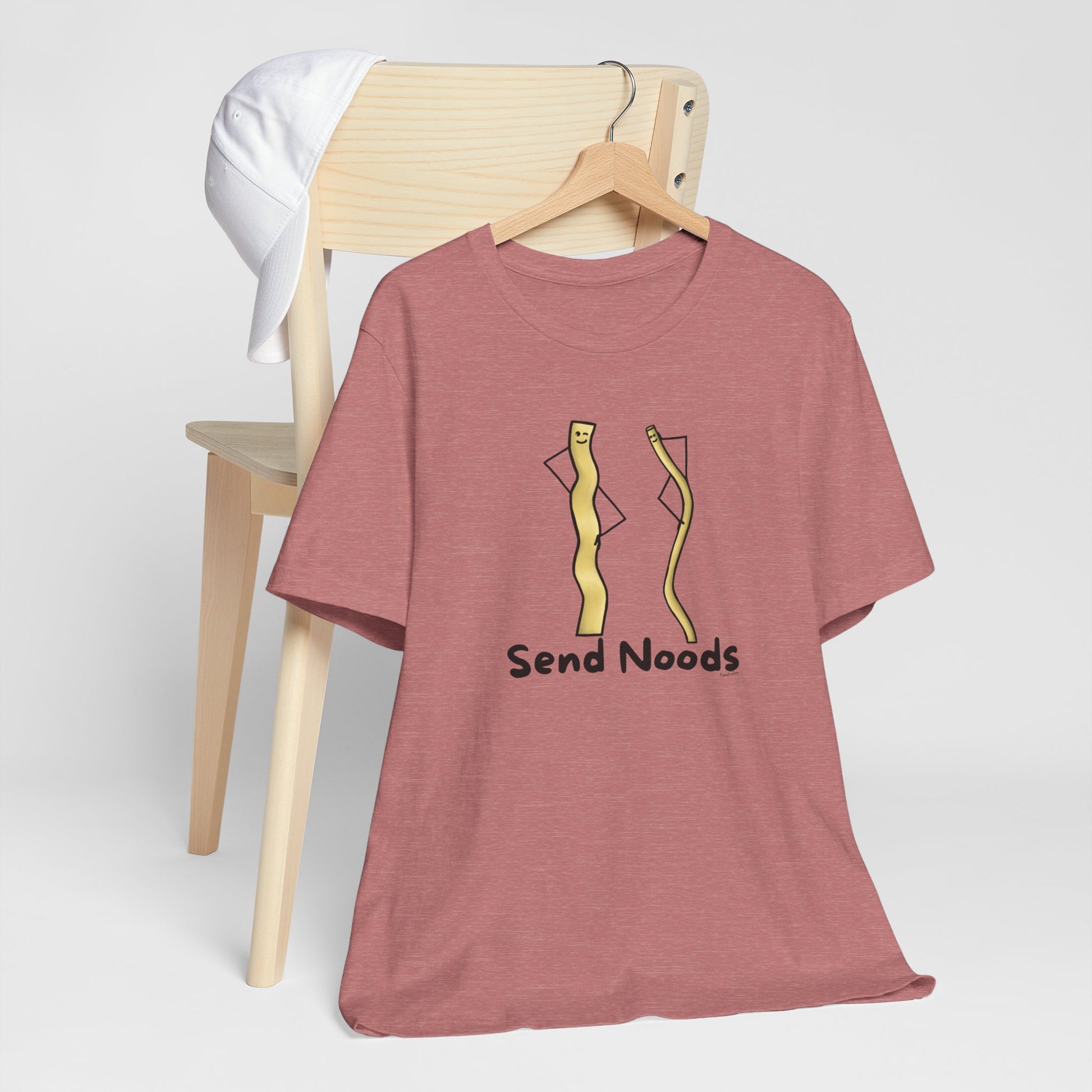 Send Noods Adult Unisex Pasta Pun T-Shirt - Punaballoo