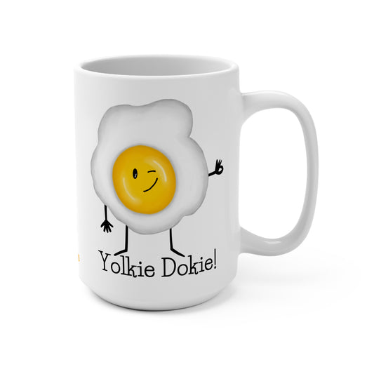 Yolkie Dokie 15oz Egg Pun Mug - Punaballoo