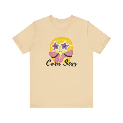 Corn Star Adult Unisex Corn Pun T-Shirt - Punaballoo