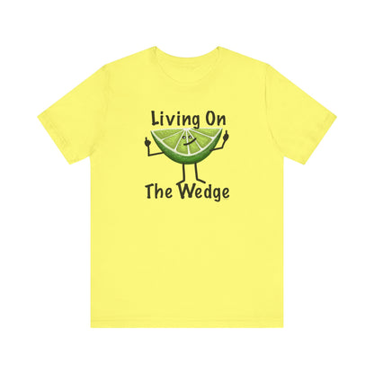 Living On The Wedge Adult Unisex Lime Pun T-Shirt - Punaballoo