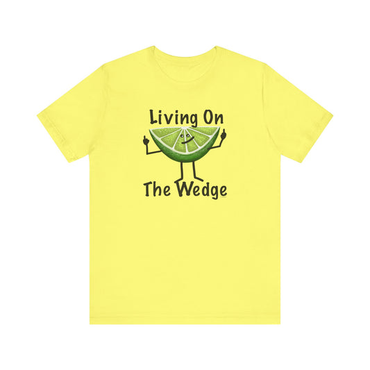 Living On The Wedge Adult Unisex Lime Pun T-Shirt - Punaballoo