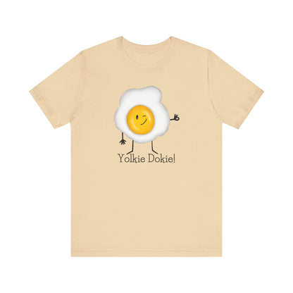 Yolkie Dokie Adult Unisex Egg Pun T-Shirt - Punaballoo