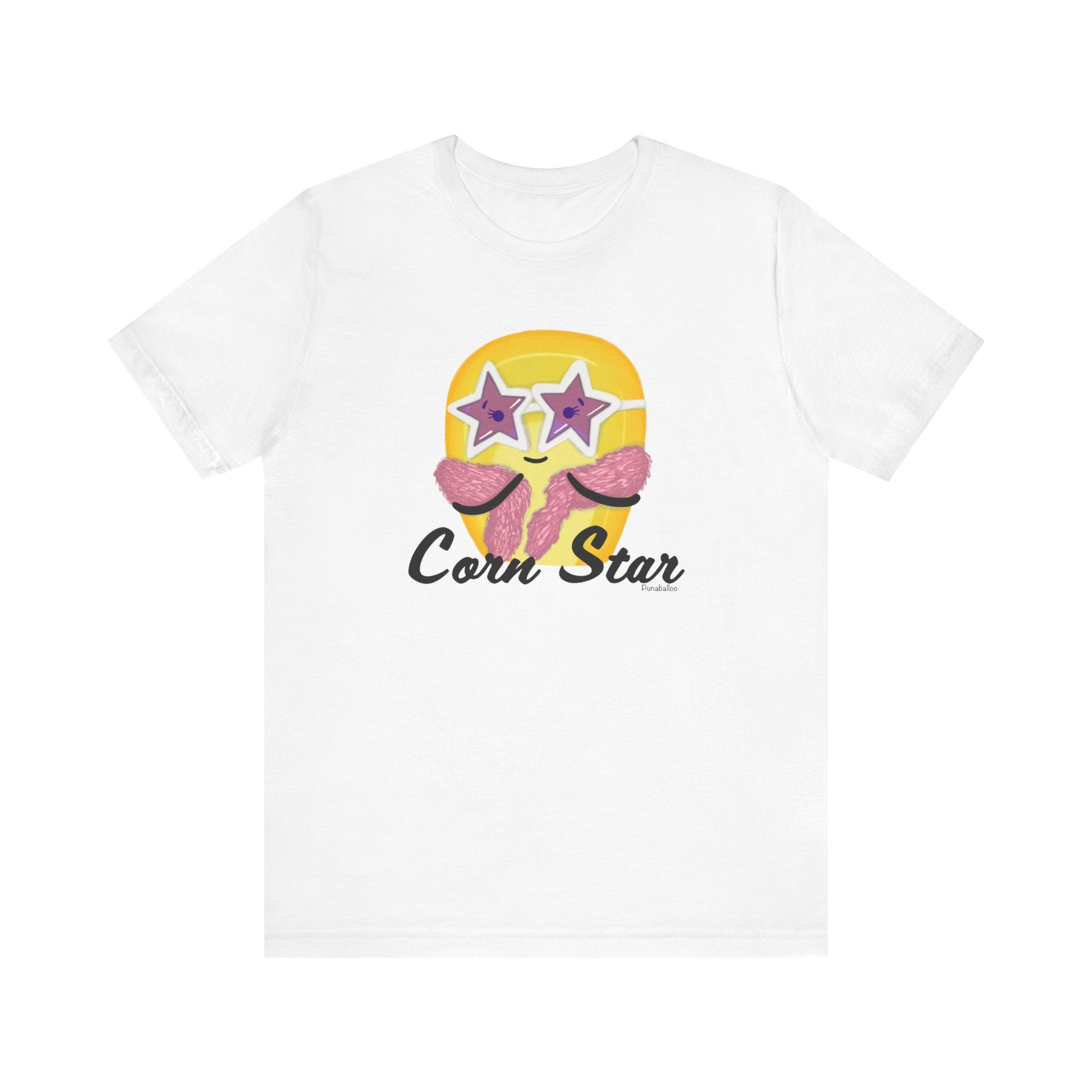 Corn Star Adult Unisex Corn Pun T-Shirt - Punaballoo