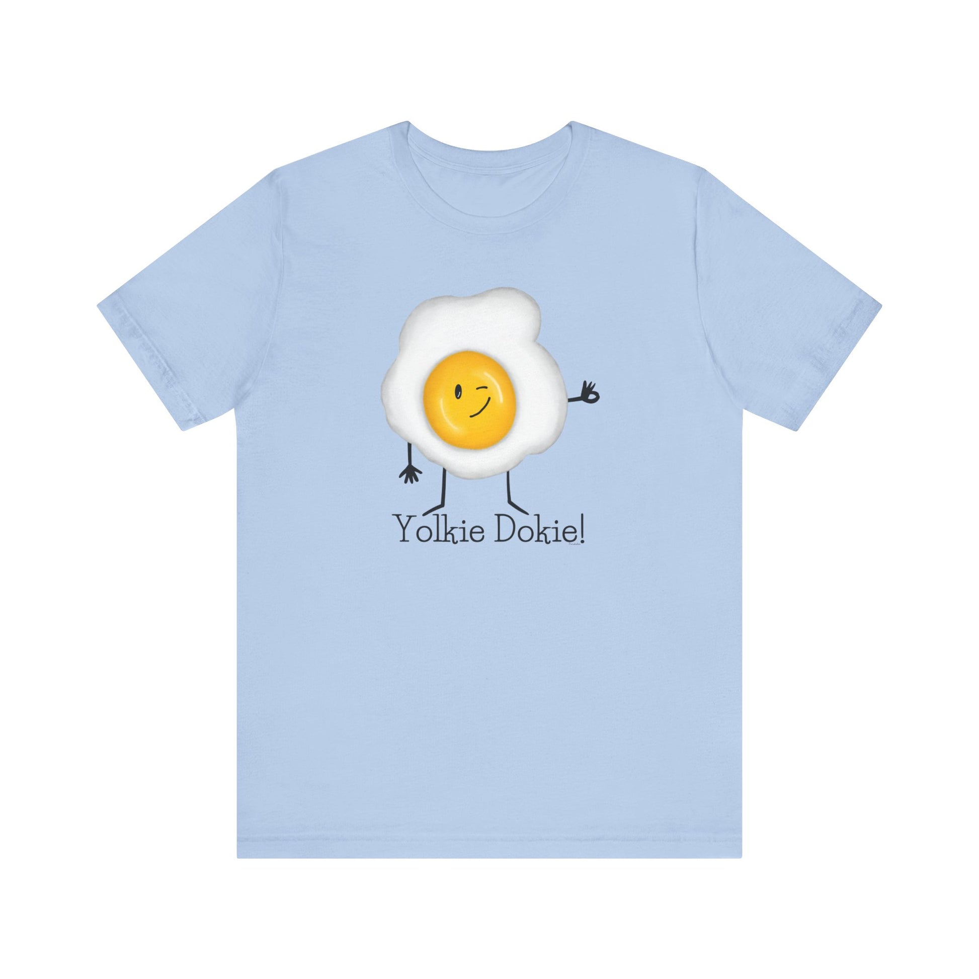 Yolkie Dokie Adult Unisex Egg Pun T-Shirt - Punaballoo