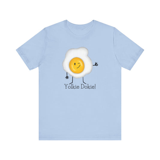 Yolkie Dokie Adult Unisex Egg Pun T-Shirt - Punaballoo