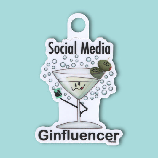Social Media Ginfluencer Sticker – 3″ Vinyl, Waterproof & Punny Influencer Design