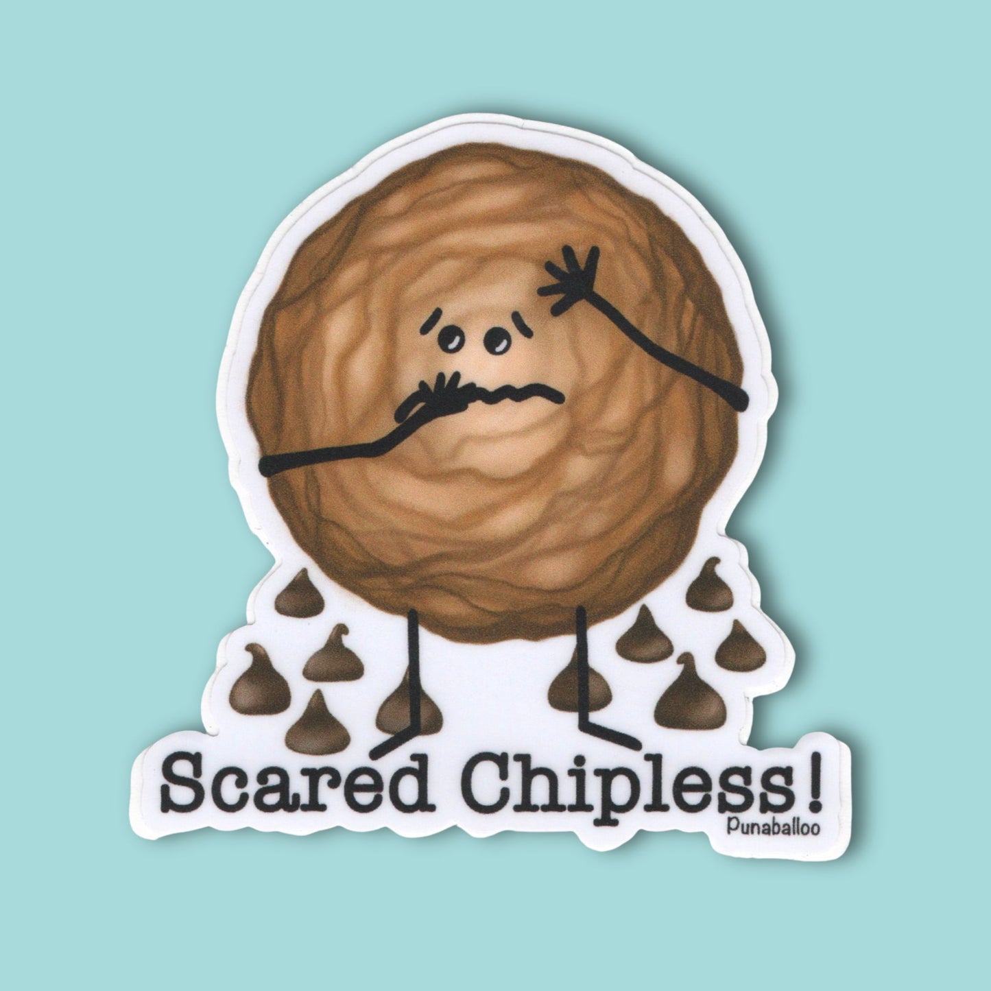 Scared Chipless 3" Vinyl Chocolate Chip Cookie Decal