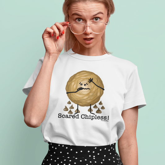 Scared Chipless Adult Unisex Cookie Pun Shirt - Punaballoo