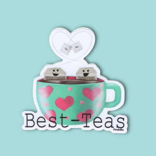 Best-Teas Best Friend Sticker – 3″ Vinyl, Weatherproof & Matte, Tea-Powered Friendship