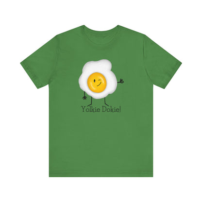 Yolkie Dokie Adult Unisex Egg Pun T-Shirt - Punaballoo