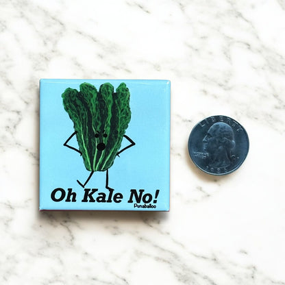 Oh Kale No! Magnet – Funny Veggie Pun | 2"x2" Square