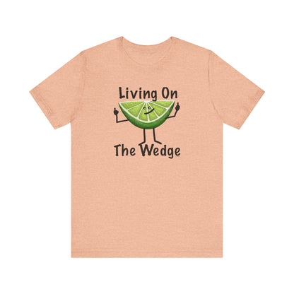 Living On The Wedge Adult Unisex Lime Pun T-Shirt - Punaballoo