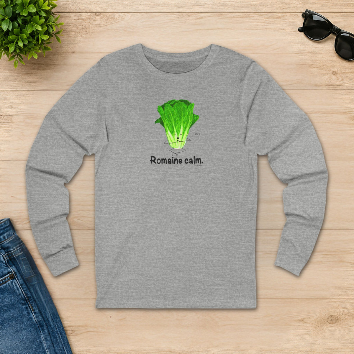 Athletic heather Romaine Calm long sleeve shirt flat lay