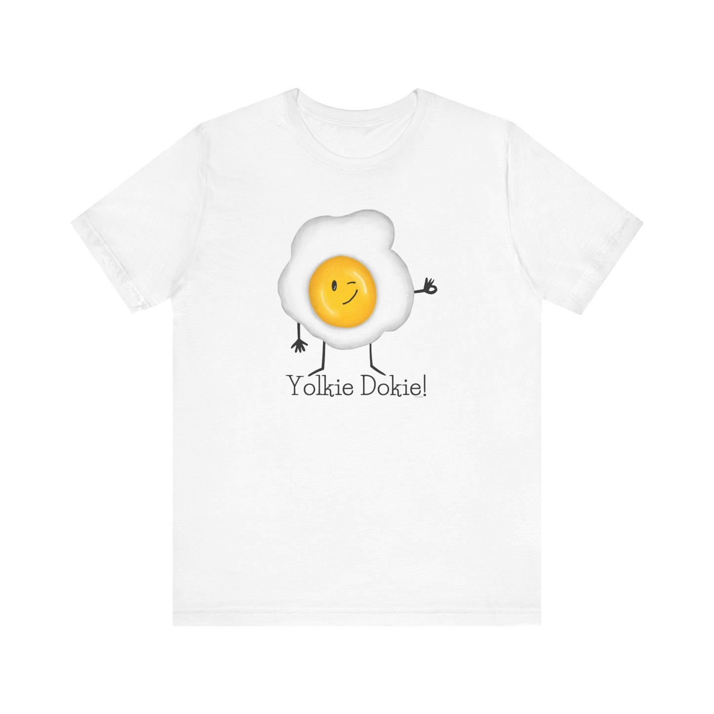 Yolkie Dokie Adult Unisex Egg Pun T-Shirt - Punaballoo