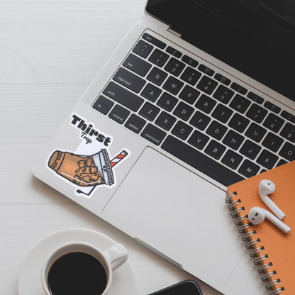 Thirst Trap Iced Coffee Sticker – 3″ Vinyl, Weatherproof & UV-Resistant, Coffee Pun Decal