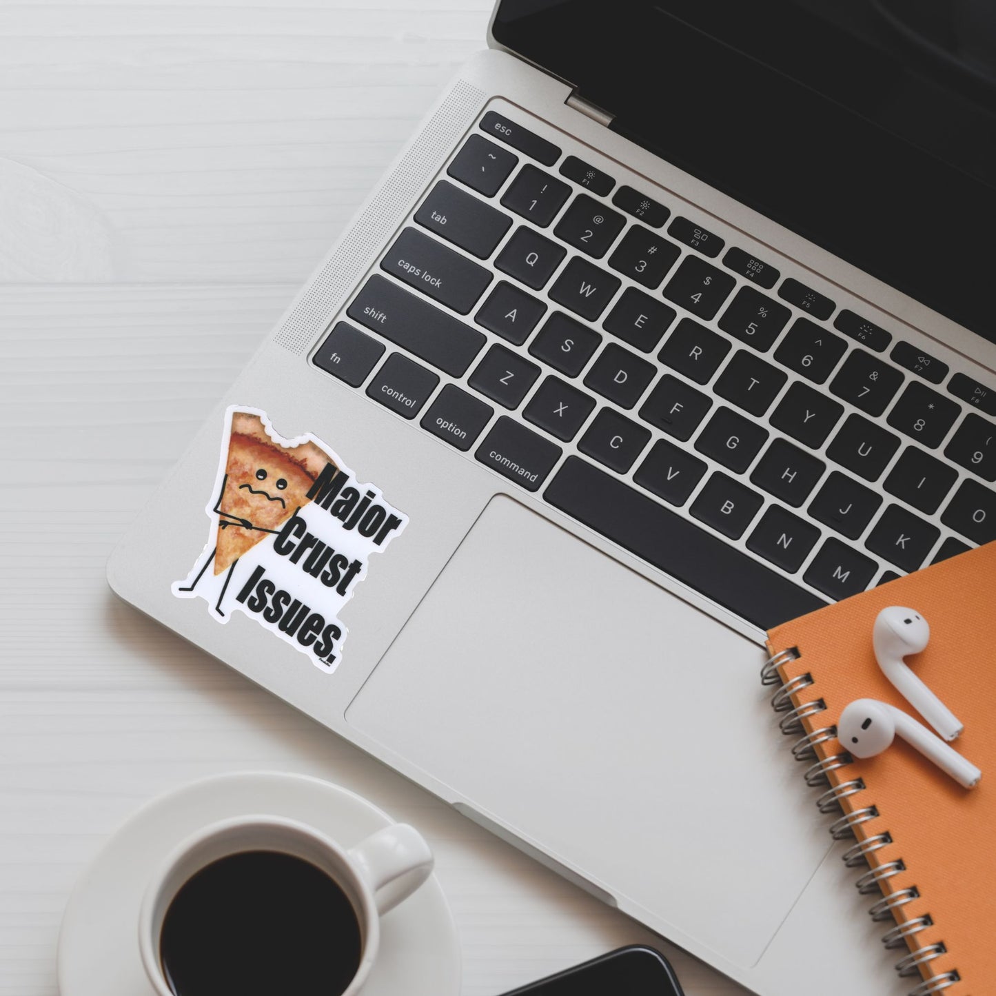 Major Crust Issues Pizza Pun Sticker – Funny 3″ Waterproof Vinyl Decal for Laptops, Water Bottles & More