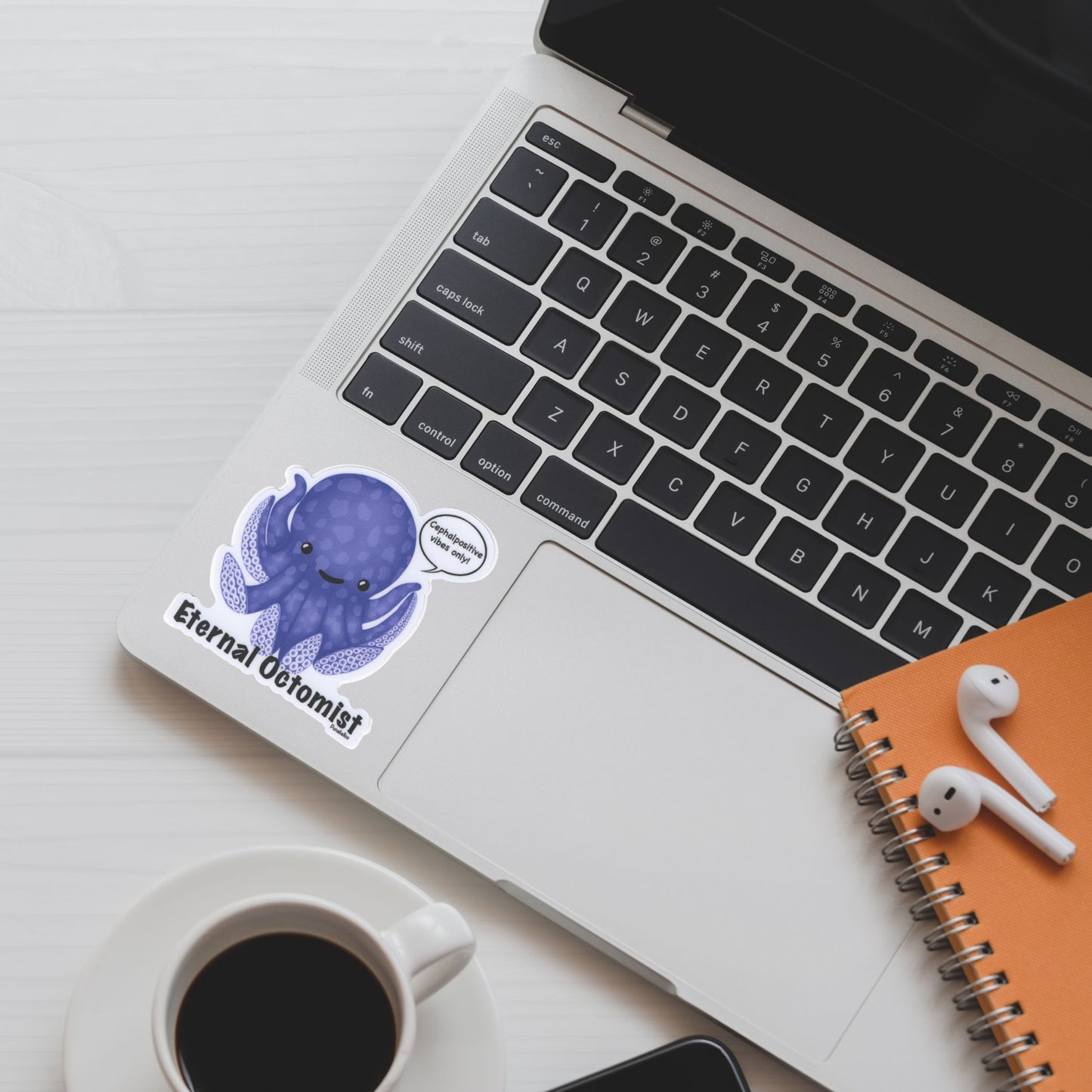 Eternal Octomist Octopus Sticker – 3″ Vinyl, Weatherproof, Punny “Optimist” Vibes