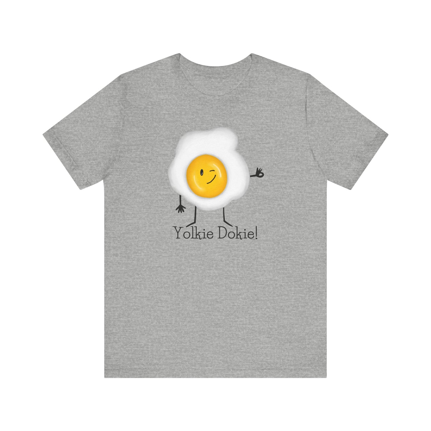 Yolkie Dokie Adult Unisex Egg Pun T-Shirt - Punaballoo