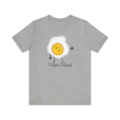 Yolkie Dokie Adult Unisex Egg Pun T-Shirt - Punaballoo