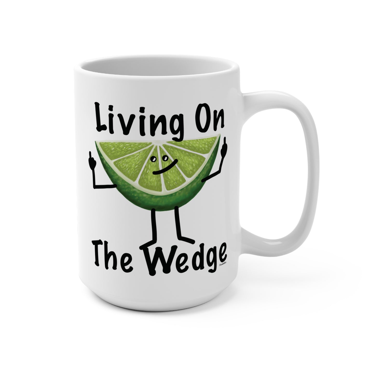 Living on The Wedge 15oz Lime Pun Mug - Punaballoo