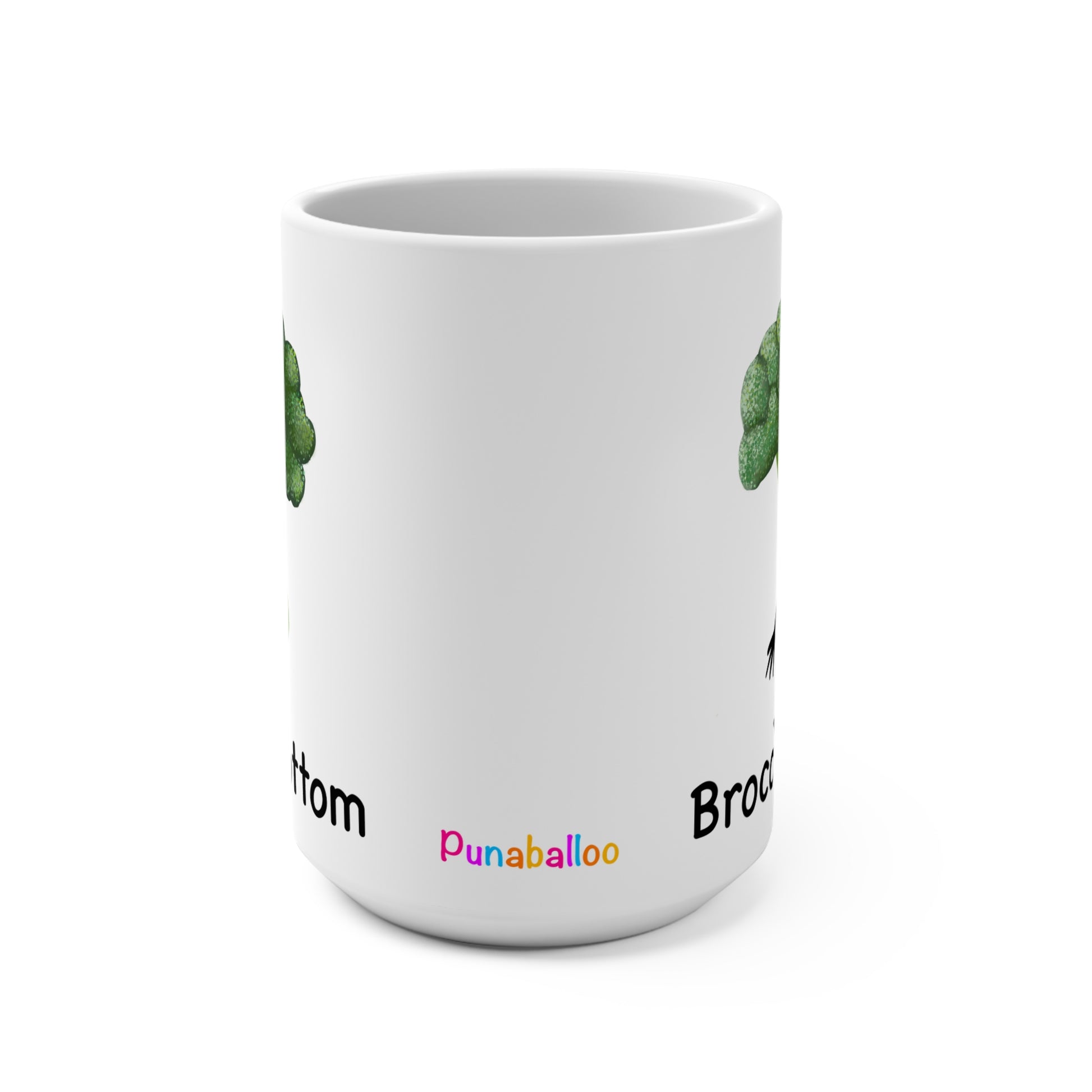 Brocc Bottom 15oz Broccoli Pun Mug - Punaballoo